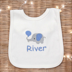 First Elephant Baby Bib Personalised Boys Bib Gift