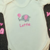 Babys First Personalised Vest Girls Elephant Bodysuit Gift