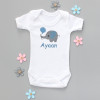 Babys First Personalised Vest Boys Elephant Bodysuit Gift