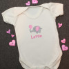 Babys First Personalised Vest Girls Elephant Bodysuit Gift