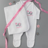 Baby Girls Gift Set Elephant Personalised Sleepsuit Blanket and Ribbon