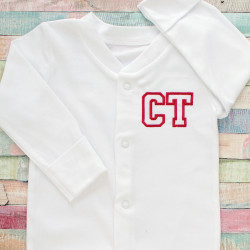 Embroidered Babygrow White Sleepsuit Initials