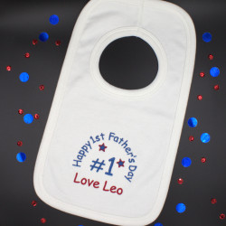 1st Fathers Day Bib Personalised Baby Bibs boys or girls
