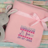 Personalised Baby Blanket Pink Baby Birth Block Gift