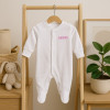 Baby Sleepsuit Personalised White Babygrows