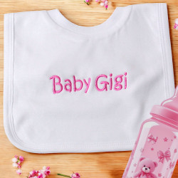 Name Baby Bib Embroidered Personalised Bib
