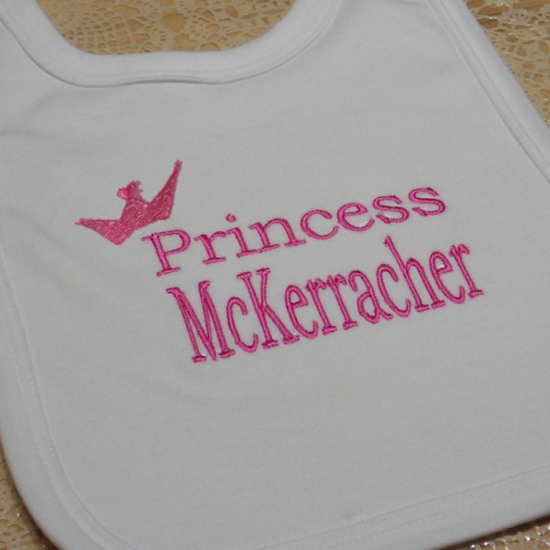 Princess Bib Personalised Cotton Baby Bib