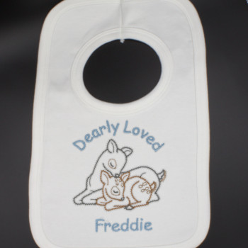 Baby Bib Embroidered Dearly Loved Personalised Bib