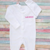 Baby Sleepsuit Personalised White Babygrows