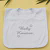 Personalised Baby Bib Name Stars Embroidered Bib
