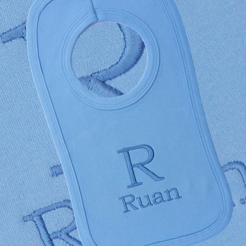 Personalised Bib Baby Bib Embroidered Initial and Name