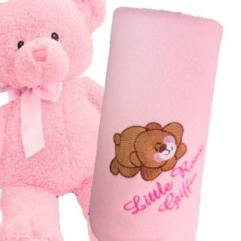 Pink Baby Blanket Personalised Light Pink Fleece