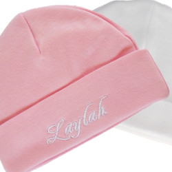 Personalised Baby Hats Pink Cotton Baby Hat