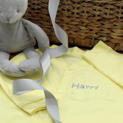 Personalised Yellow Sleepsuit Yellow Baby Sleepsuit