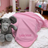 Personalised Baby Blanket Pink Cotton Jersey Blanket