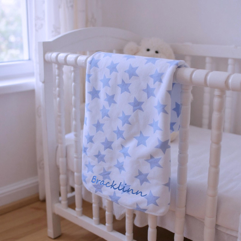 Baby Blankets Personalised Blue Stars Blanket