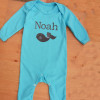 Personalised Baby Babygrows Cute Whale Embroidered Onesie