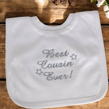 Personalised Baby Bib Name Best Ever Embroidered Bib