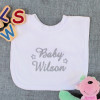 Personalised Baby Bib Name Stars Embroidered Bib