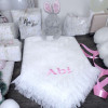 Embroidered Baby Shawl Girls Personalised Naming White Shawls