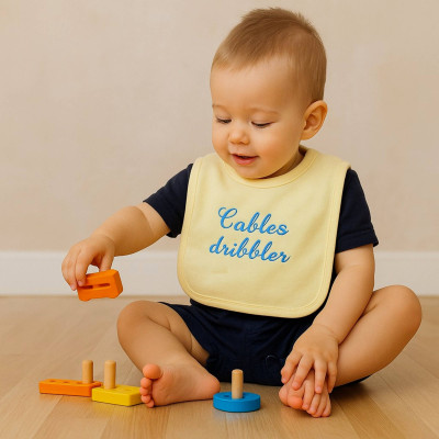 Personalised Baby Bib Gift Yellow Embroidered Bib