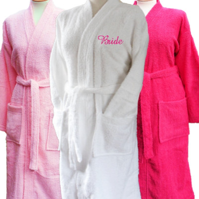Personalised Bathrobe Ladies White Bride Robe