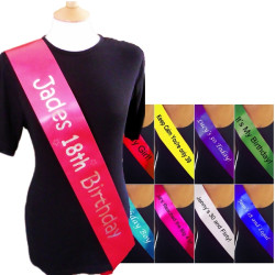 Personalised Birthday Sash Party Ribbon Sashes