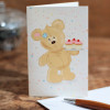 Teddy Bear Note Cards Bear with Cakes Card