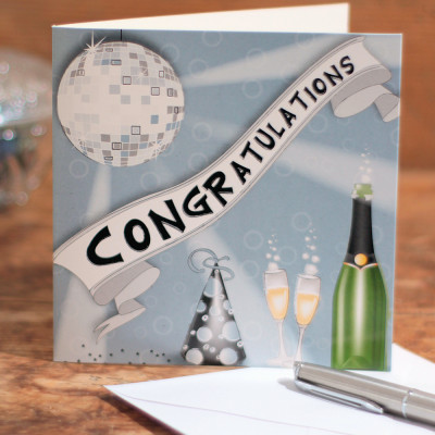 Congratulations Greetings Card Champagne Toast Congratulations Card