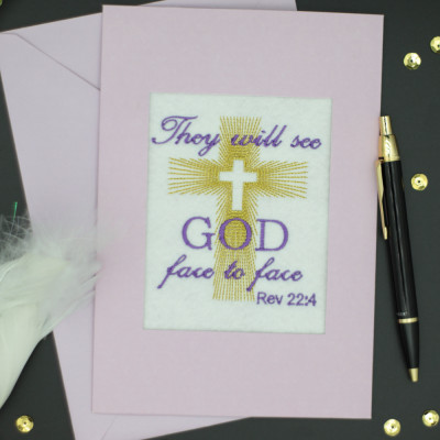 Personalised Memorial Card Embroidered Sympathy Condolences