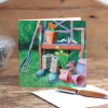 Gardening Greeting Card Gardeners Seat Boots Card