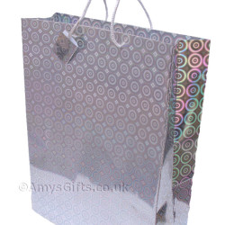 Gift Bags Silver Holographic Gift Bag