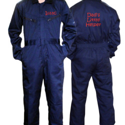 Childrens Personalised Overalls Coveralls Navy 8-9 yrs