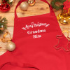 Merry Christmas Apron Personalised Printed Red Baking Apron