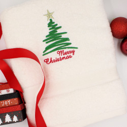 Christmas Towel Embroidered Christmas Tree