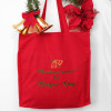 Personalised Christmas Bag Red Tote Bag Embroidered Message
