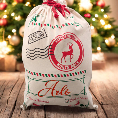 Personalised Christmas Sack Extra Large Canvas Santa Sack