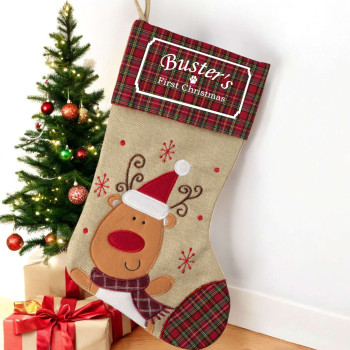 First Christmas Pet Stocking Dog or Cat Personalised Christmas