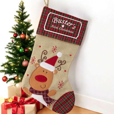 First Christmas Pet Stocking Dog or Cat Personalised Christmas