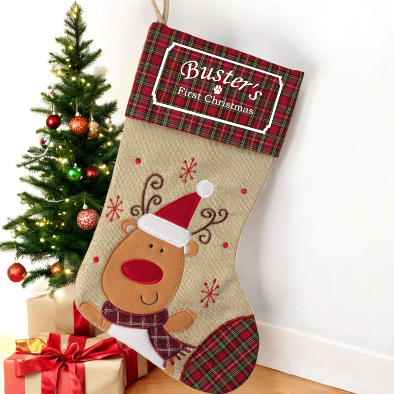 First Christmas Pet Stocking Dog or Cat Personalised Christmas