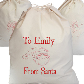 Personalised Santa Sack Printed Father Christmas Bag