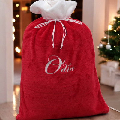 Personalised Santa Sack Embroidered Red Christmas Sack