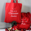 Personalised Christmas Bag Red Tote Gift Bag