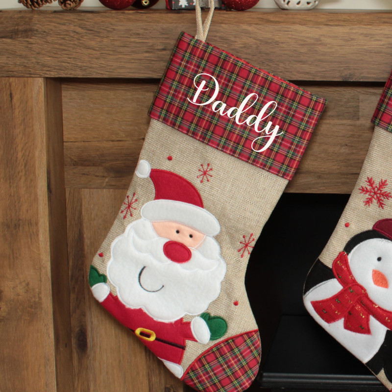 Personalised Christmas Stocking Deluxe Plush Santa Stocking