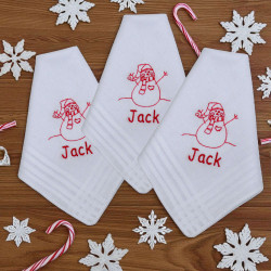 Childrens Christmas Handkerchiefs Personalised Snowman Hankies
