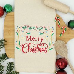 Christmas Tea Towel We Wish You a Merry Christmas
