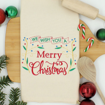 Christmas Tea Towel We Wish You a Merry Christmas