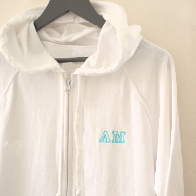 Personalised Ladies Hoodie White Zip Hoody Monogrammed Initials