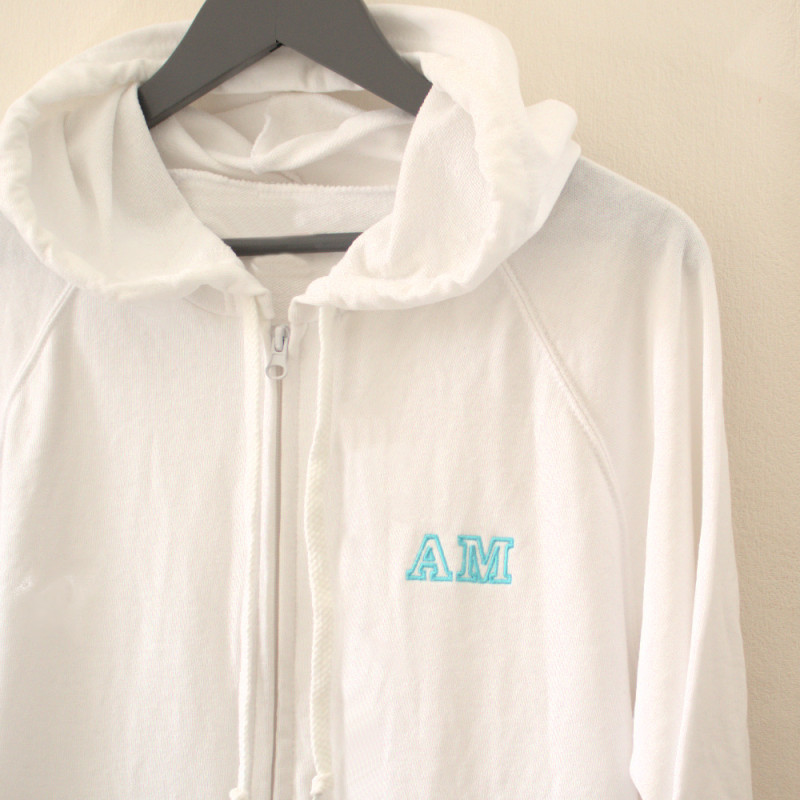 Personalised Ladies Hoodie White Zip Hoody Monogrammed Initials
