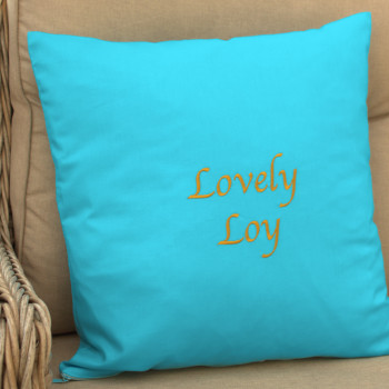 Personalised Embroidered Cushion Blue Throw Cushion
